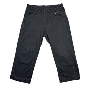 Nike Dri Fit Sweatpants Womens Large L Short Black Joggers Fleece Lined Athletic